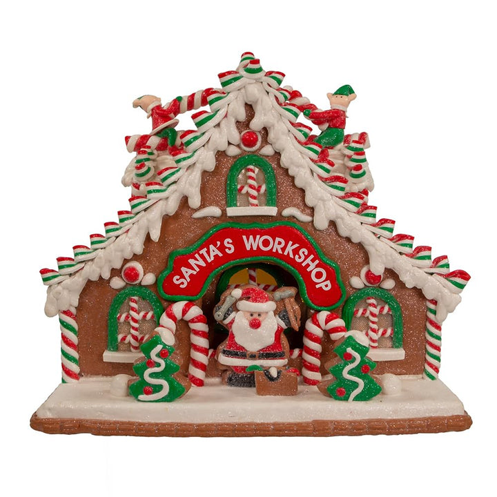 Kurt S. Adler Kurt Adler 10.5-Inch Battery-Operated Light Up Santa's Workshop