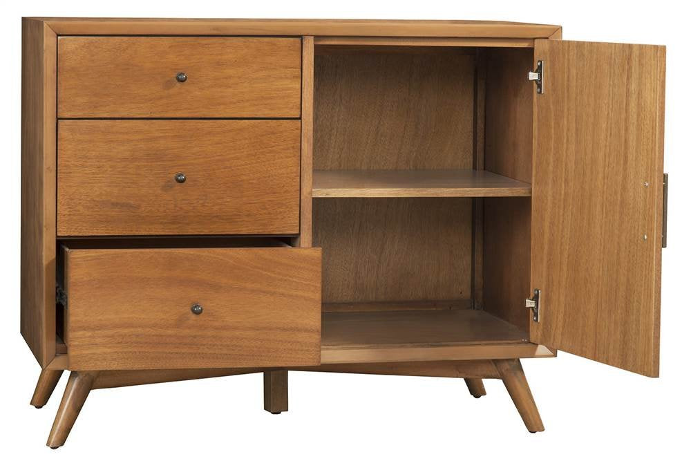 Alpine Furniture Flynn Mid Century Accent Cabinet 40" W x 19" D x 32" H Acorn - Diamond Home USA