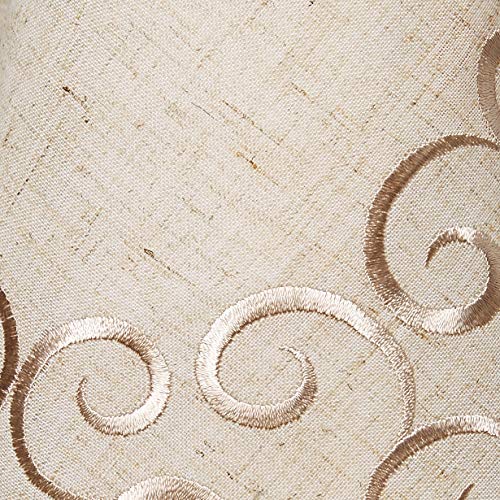 Embroidered Swirl Design Linen Blend Tablecloth