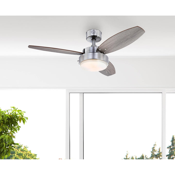 Westinghouse Alloy Ceiling Fan 42-Inch Brushed Nickel w/Weathered Oak Blades