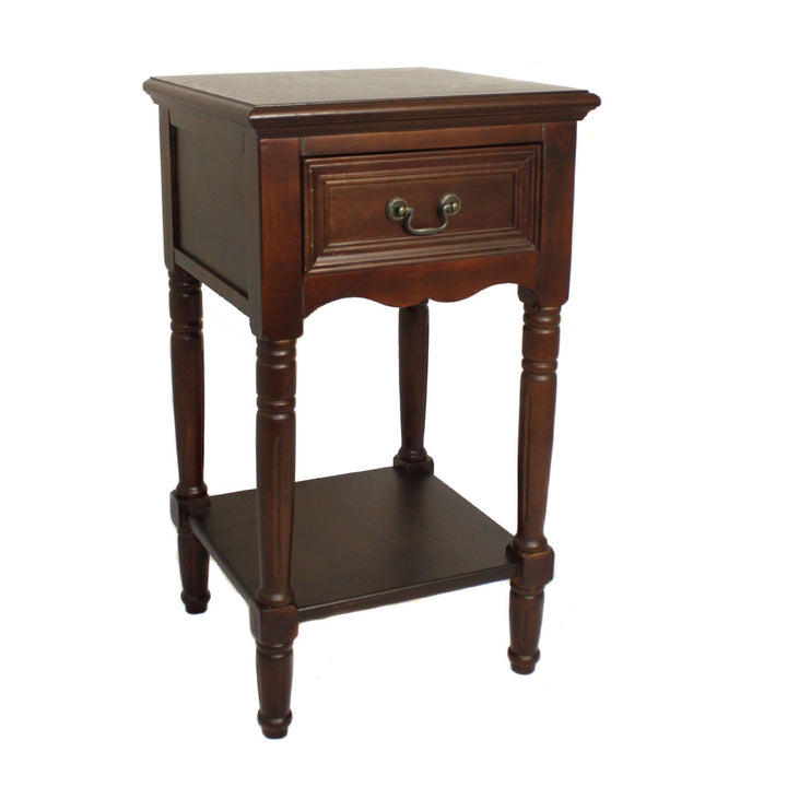 Urban Designs Solid Wood Night Stand Table Dark Brown