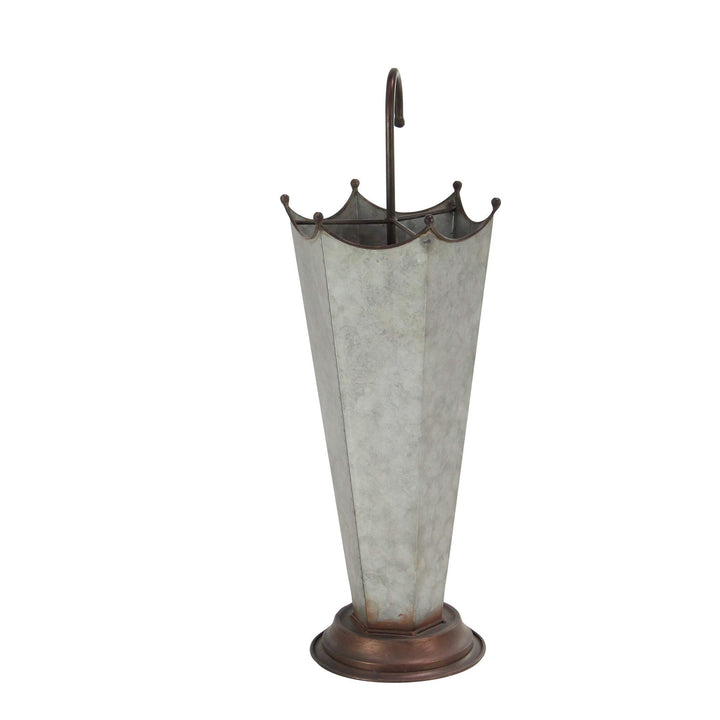 Farmhouse Galvanized Iron Umbrella Stand Grey Metal Antique