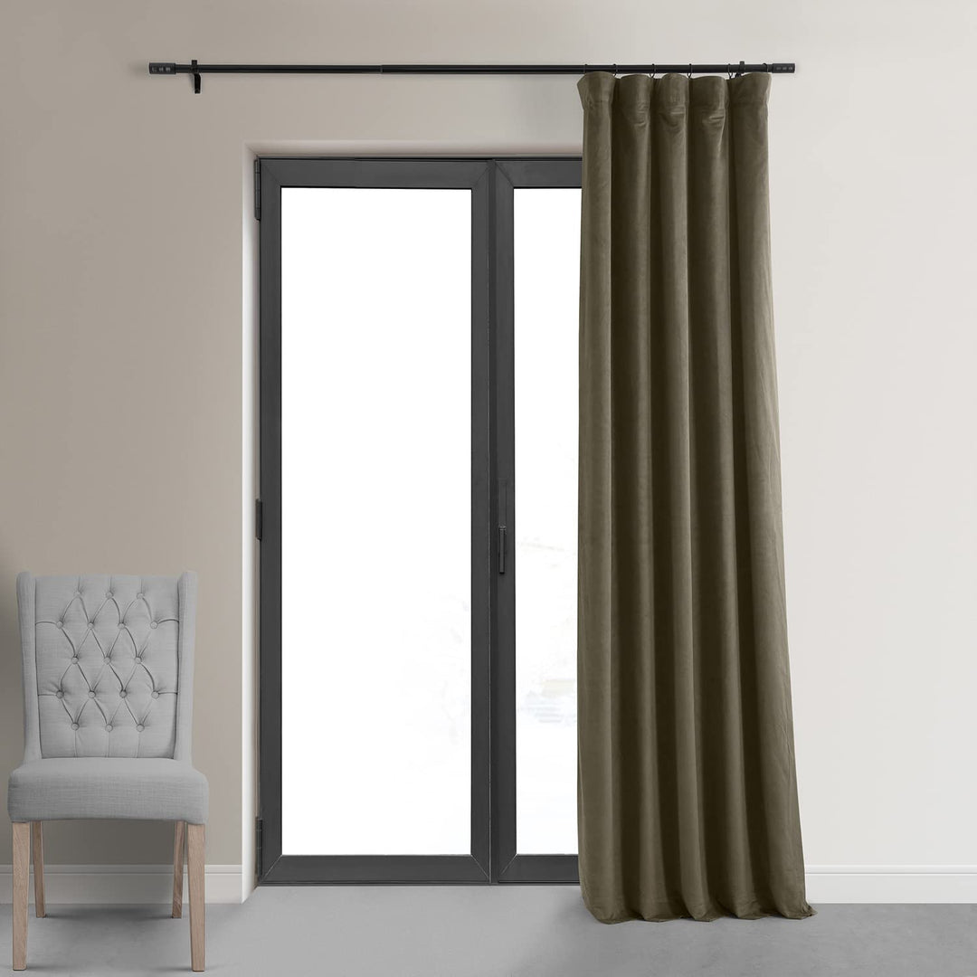 Exclusive Fabrics Signature Velvet Thermal Lined With 100% 4 Pass Blackout Curtains. (1 Panel)