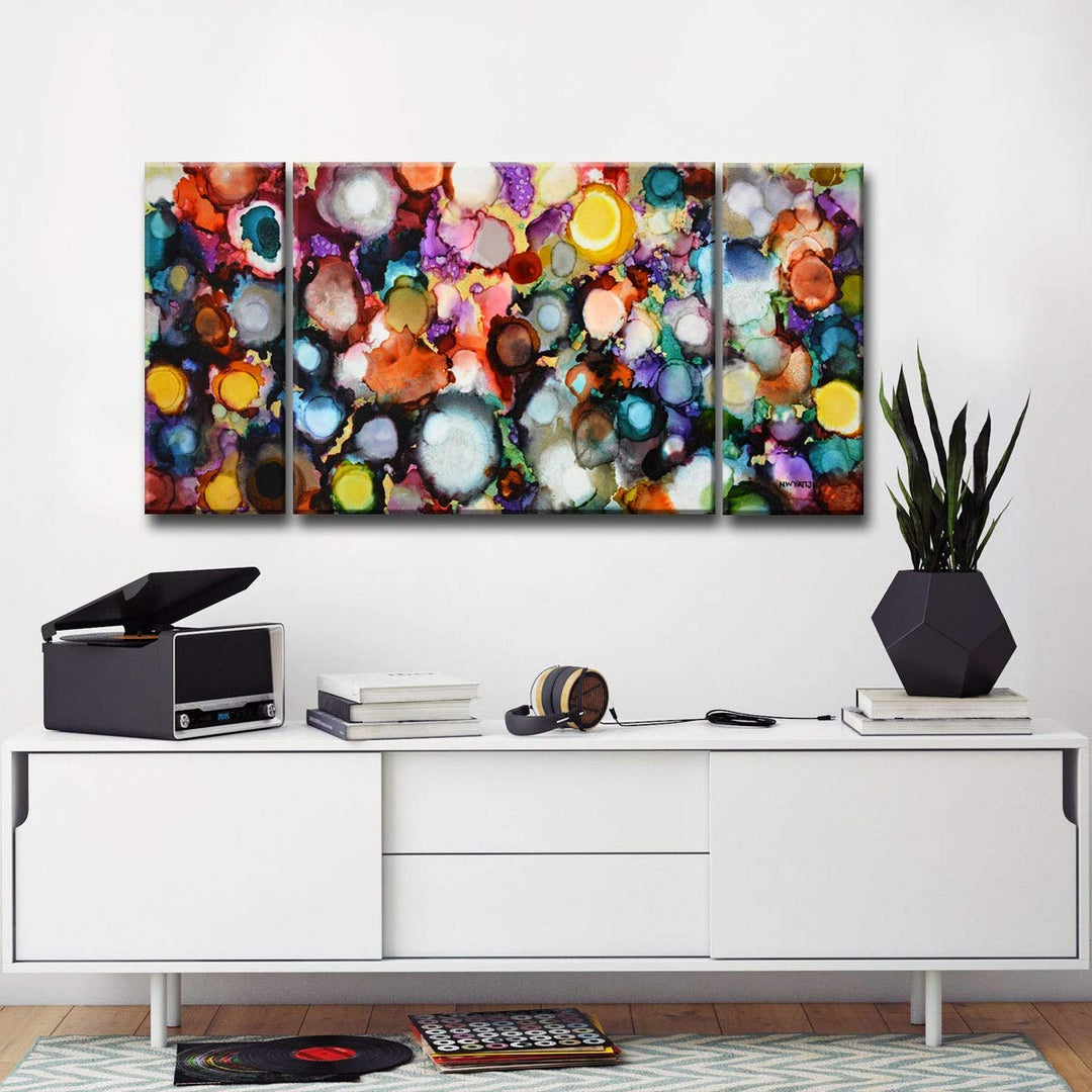 Festive Jewels' by Jr. Abstract Wrapped Canvas Wall Art Blue Green Red Modern