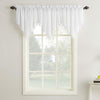 No. 918 Erica Crushed Voile Ascot Beaded Sheer Rod Pocket Curtain Valance 51x24 - White