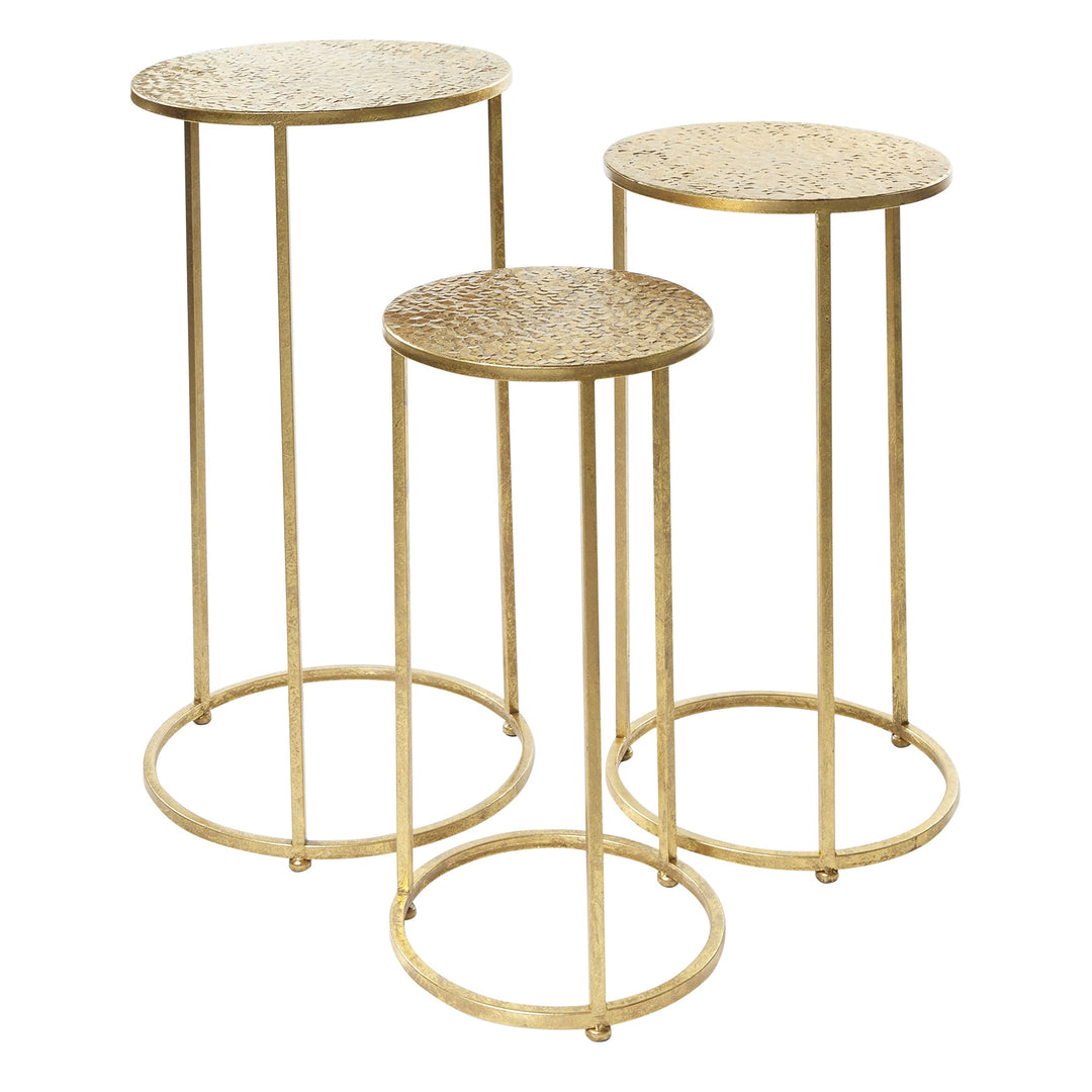 Gold Iron Glam Accent Table (Set of 3) 16 X 28round Round Goldtone Finish