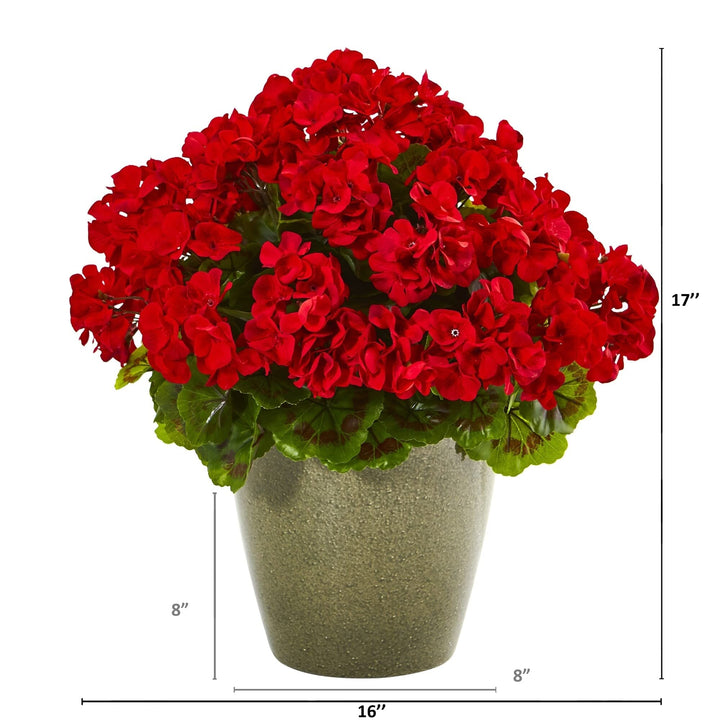 17" Geranium Artificial Plant Uv Resistant (Indoor/Outdoor)