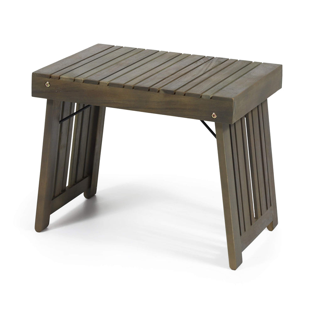 Christopher Knight Home Howard Outdoor Acacia Wood Folding Side Table Gray Gray Finish