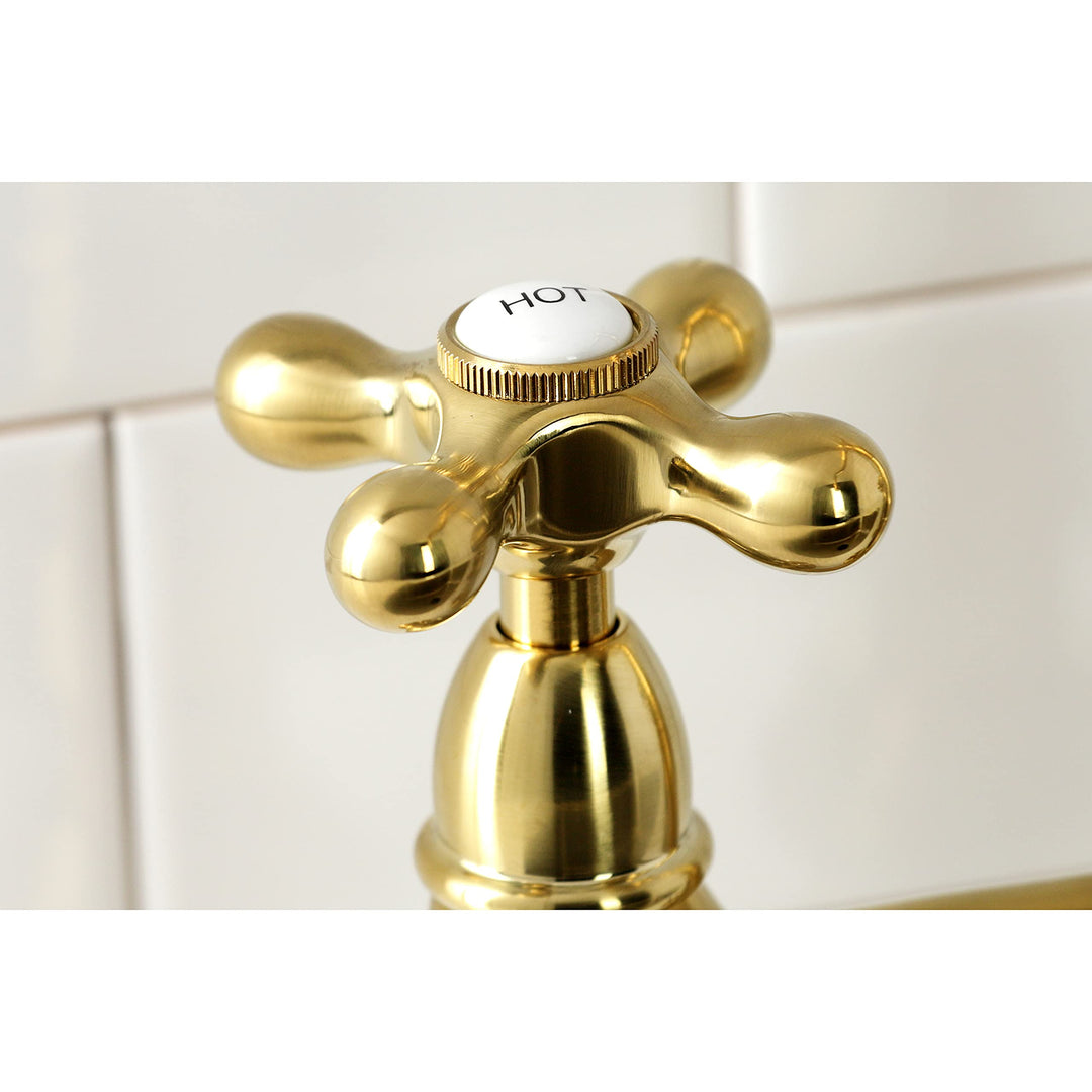 Kingston Brass Heritage 8" Center Kitchen Faucet with Side Sprayer Polished