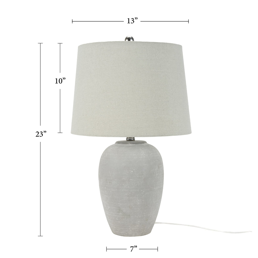 Nourison 23" Rustic Ceramic Pot Table Lamp for Bedroom Living Room