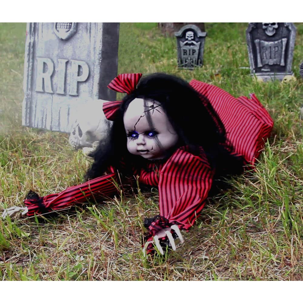 Haunted Hill Farm 43" Crawling Girl Halloween Animatronic