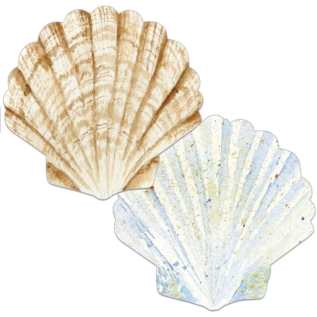 Shell Shaped Reversible Placemat 4 Pack 13x13 Multi Color Round Plastic