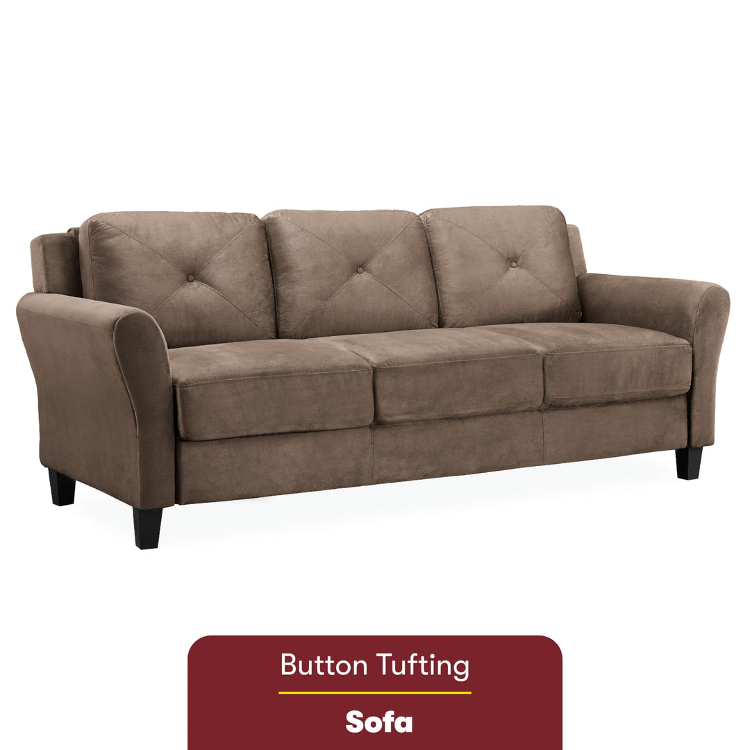 Lifestyle Solutions Harrington Rolled Arms Sofa 80.3"W x 31.5"D x 32.7"H Brown