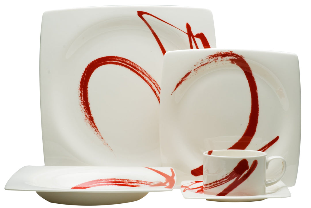 Red Vanilla Paint It Red 5-Piece Dinnerware Set