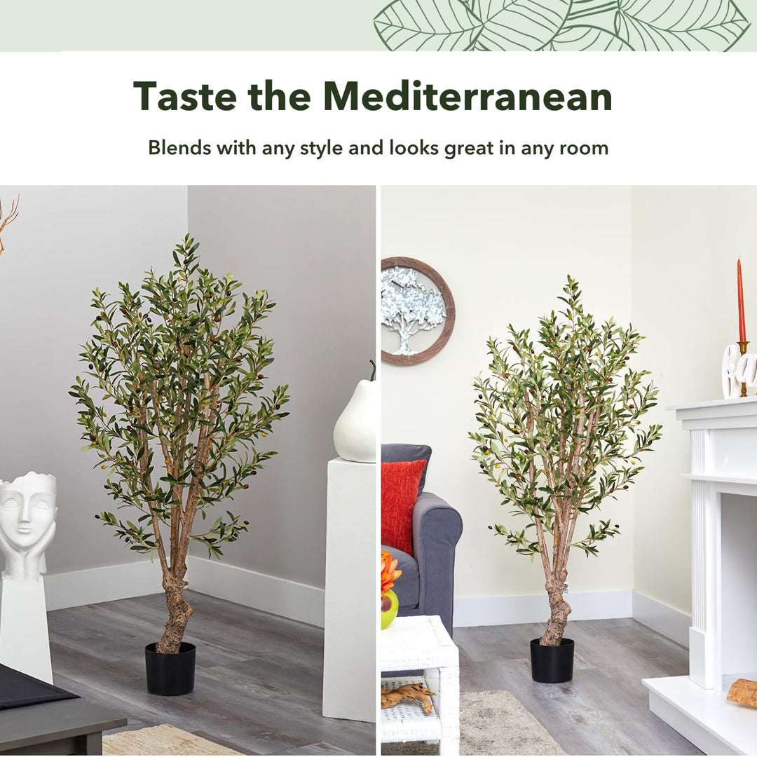 Nearly Natural 5258 Olive Silk Tree 5-Feet Green 30 x 30 x 55 inches