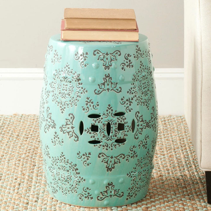 Paradise Pacific Light Blue Ceramic Decorative Garden Stool Modern