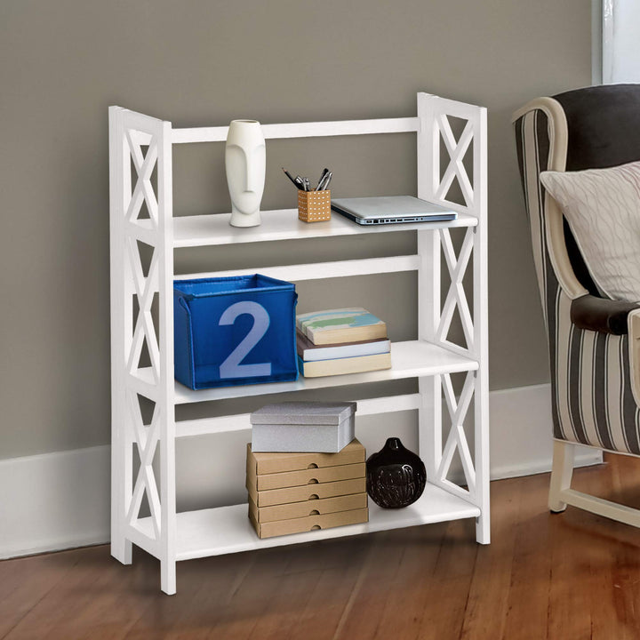 Casual Home Montego 3-Shelf Folding Bookcase White (New)