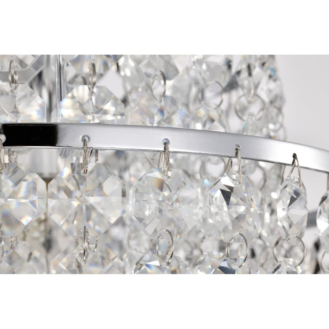 Chrome Finish 1-light Glam Mini Chandelier with Tier Cascading s