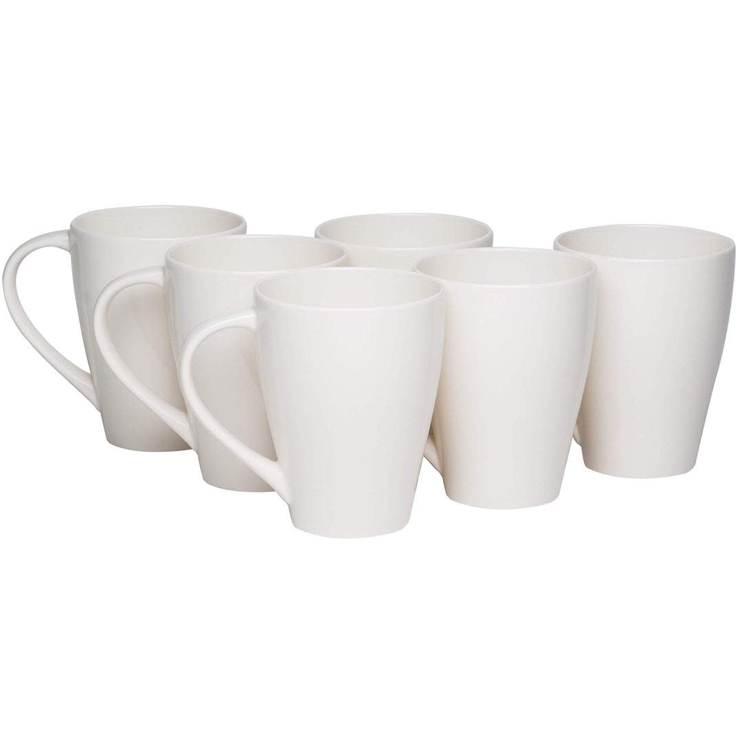 Whisper White Mug 14oz (Set Of 6) Solid Casual Modern Contemporary Round