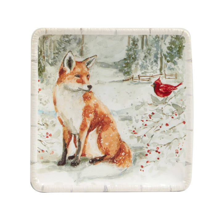 6" Canape/luncheon Plates Set Of 4 Brown Multi Color White Animal Casual - Diamond Home USA