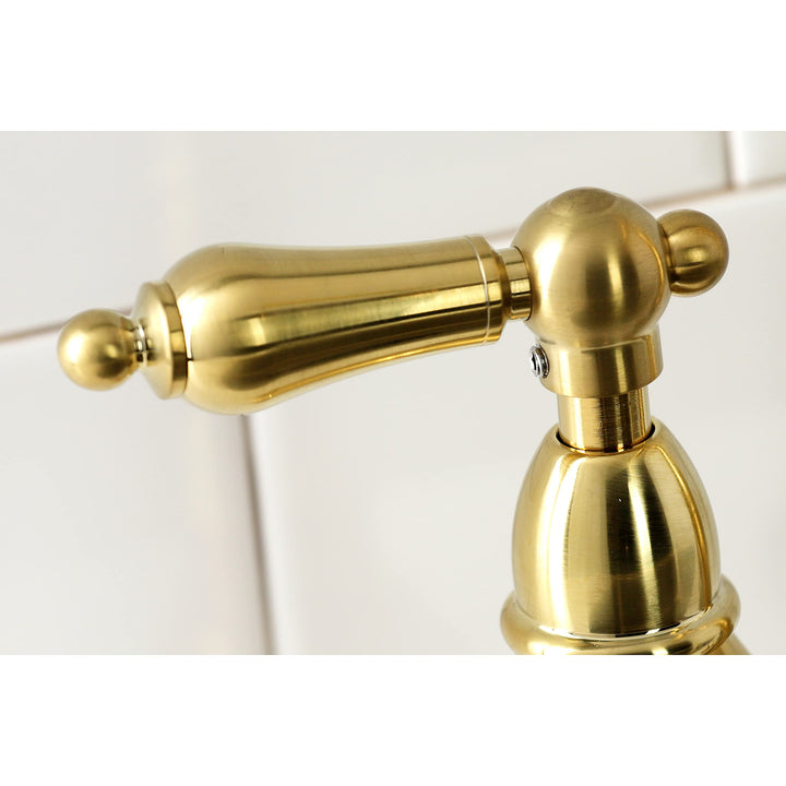 Kingston Brass Heritage Bridge Kitchen Faucet with Brass Sprayer