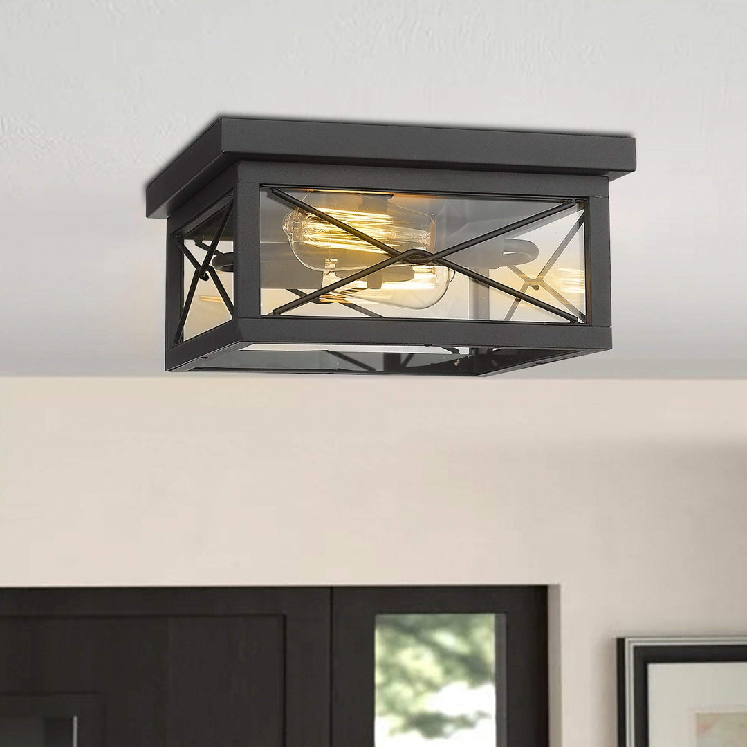 Light Flush Mount Light Black Modern Contemporary Iron Energy Efficient