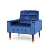 Christopher Knight Home Betsy Velvet Armchair Modern Glam Button-Tufted Waffle navy blue + dark espresso + gold finish end