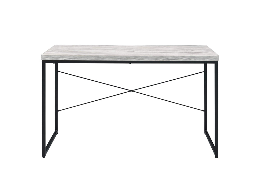 Acme Jurgen Wooden Rectangle Top Writing Desk in Antique White and Black - Diamond Home USA