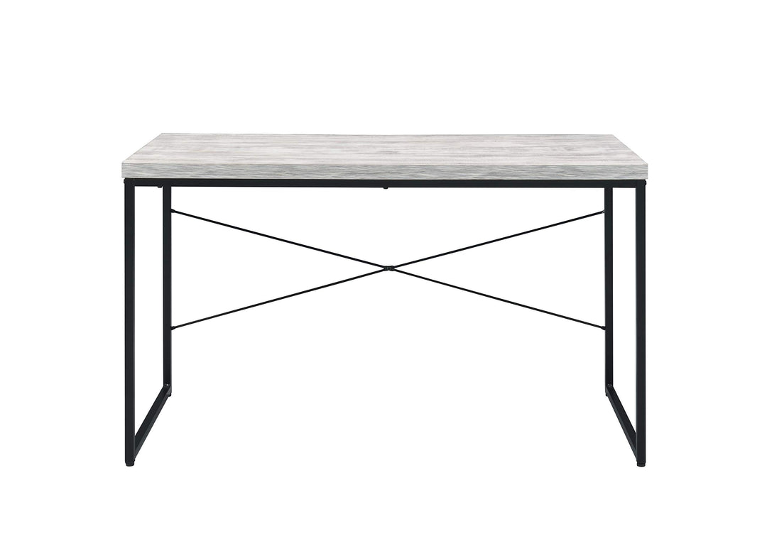 Acme Jurgen Wooden Rectangle Top Writing Desk in Antique White and Black - Diamond Home USA