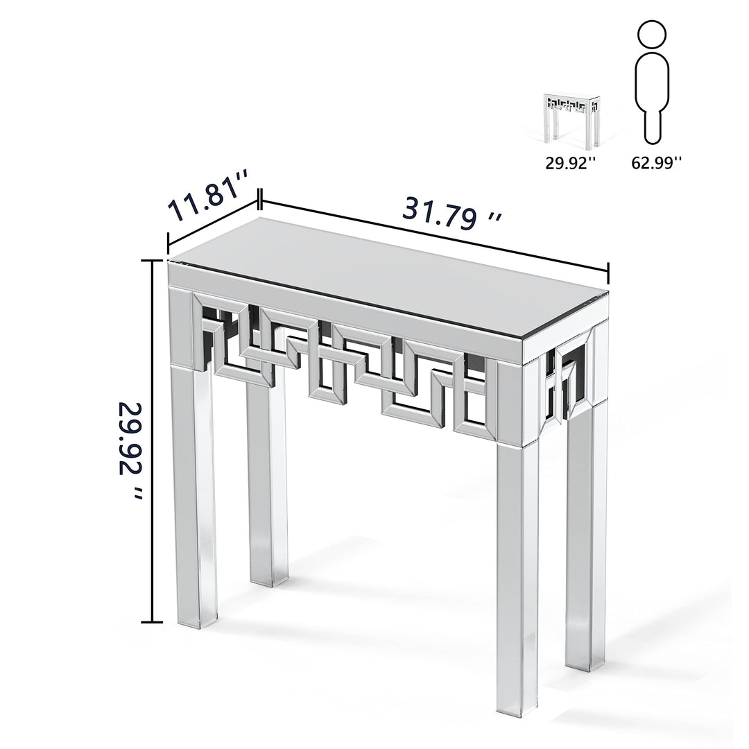 Venetian Mirrored Console Table Clear am Contemporary Rectangular ass MDF