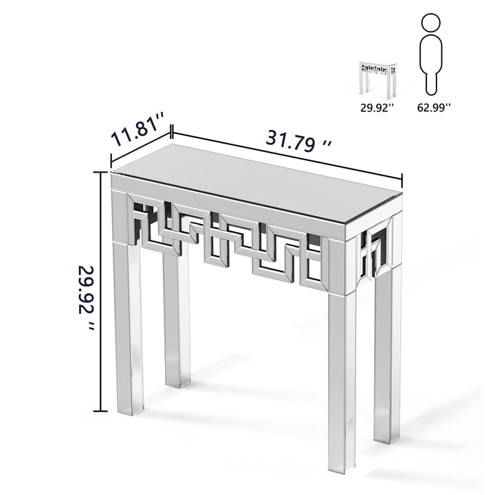 Venetian Mirrored Console Table Clear am Contemporary Rectangular ass MDF