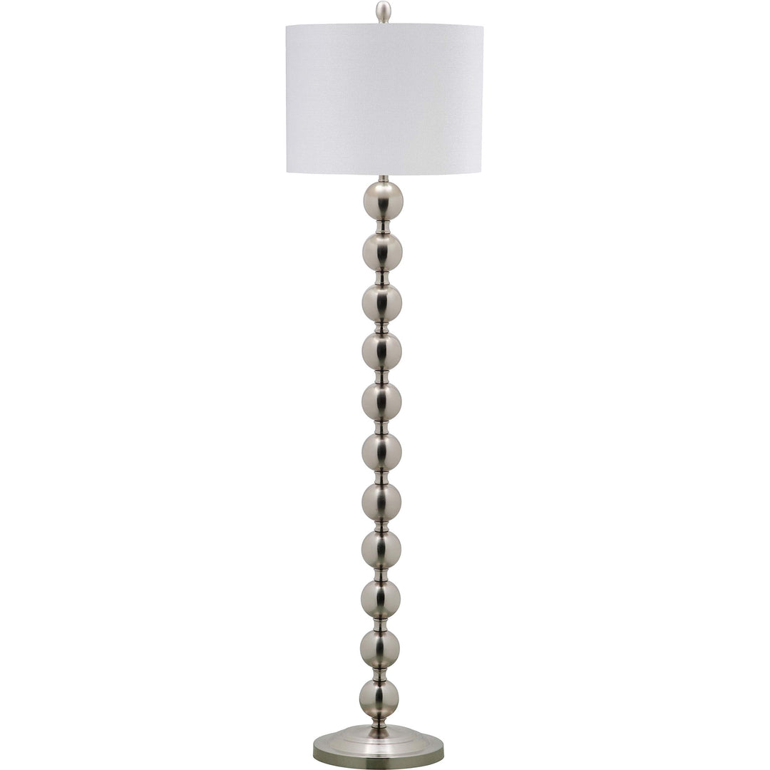 59-inch Reflections Stacked Ball Nickel Floor Lamp White Modern Contemporary - Diamond Home USA