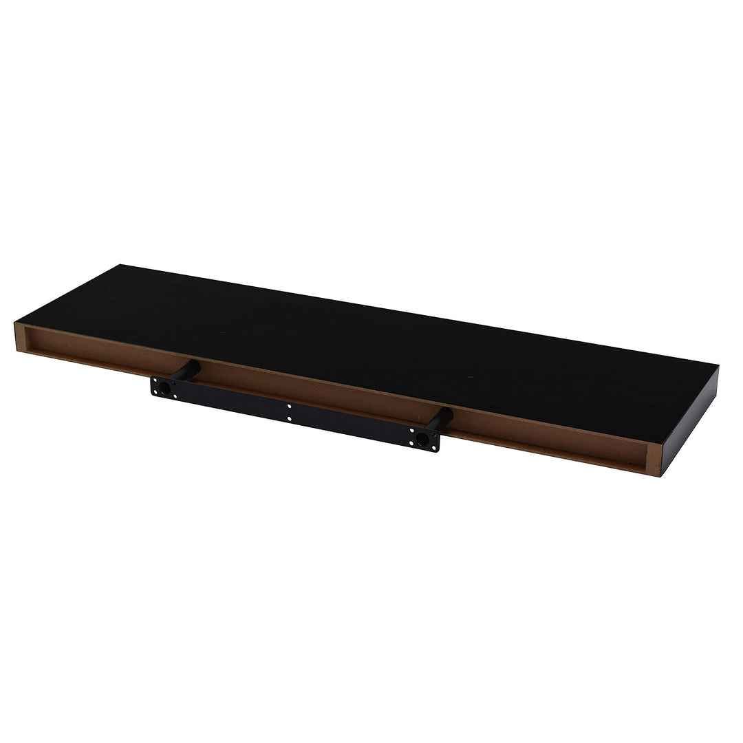 High Gloss Black Wood Shelf Particle Board Plastic