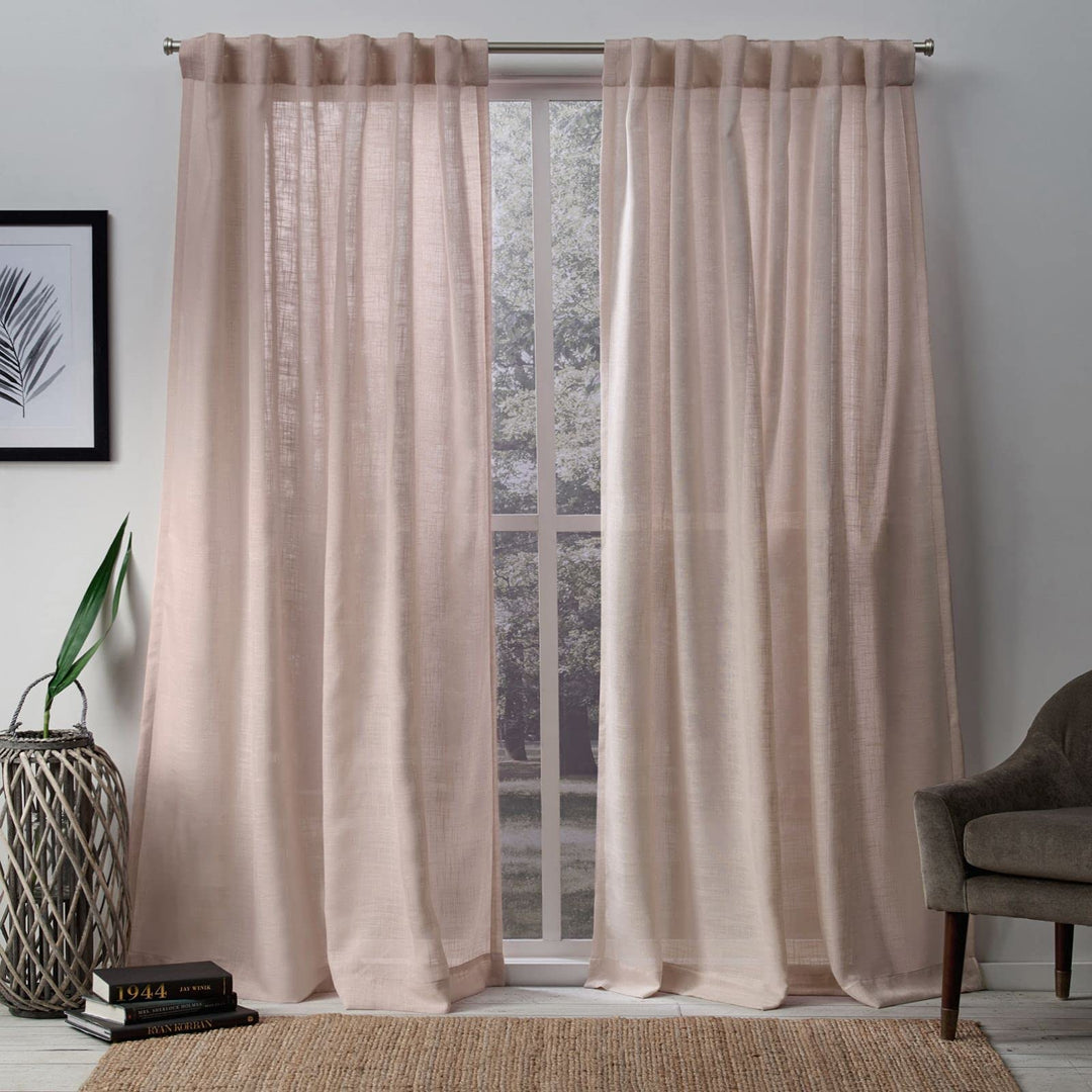 Exclusive Home Curtains Bella Window Curtain Panel Pair with Hidden Tab Top 54X84 - Rose