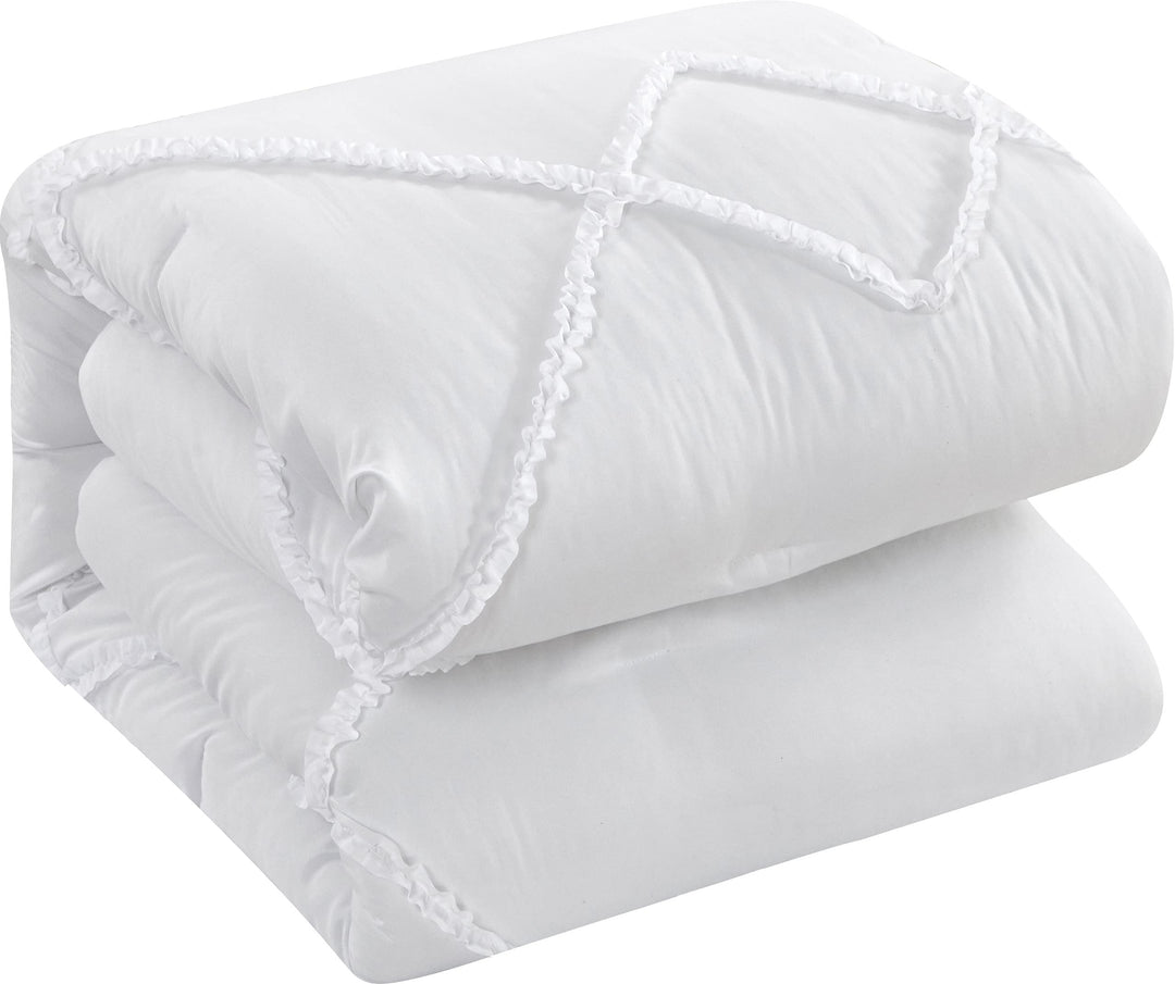 Grand Avenue Ali 7 Piece Comforter Set White Queen 100% Polyester