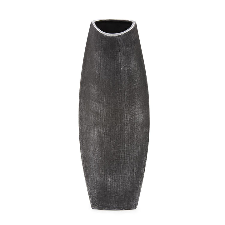 Howard Elliott Tall Free Formed Ceramic Vase in Textured Black