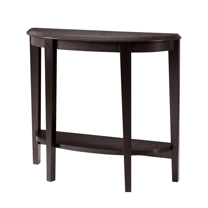 Contemporary Brown Decorative 1-Shelf Half-Moon Console Table Modern Cappuccino