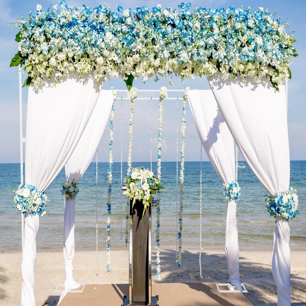 10ft 4 Post Heavy Duty Wedding Backdrop Stage Stand Canopy Tent White Modern - Diamond Home USA