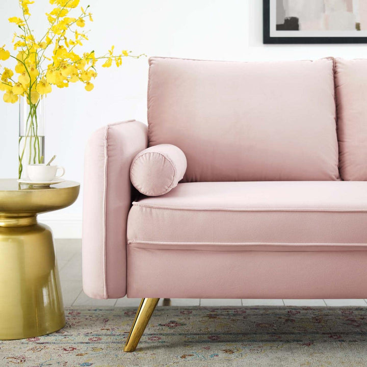 Modway Revive Performance Velvet Loveseat Pink