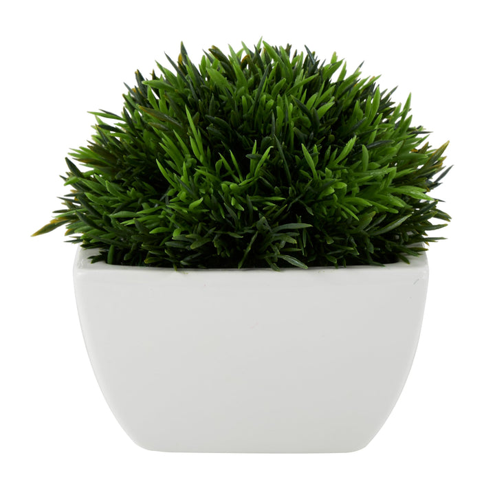 Green Foliage Artificial Plant with White Ceramic Pot