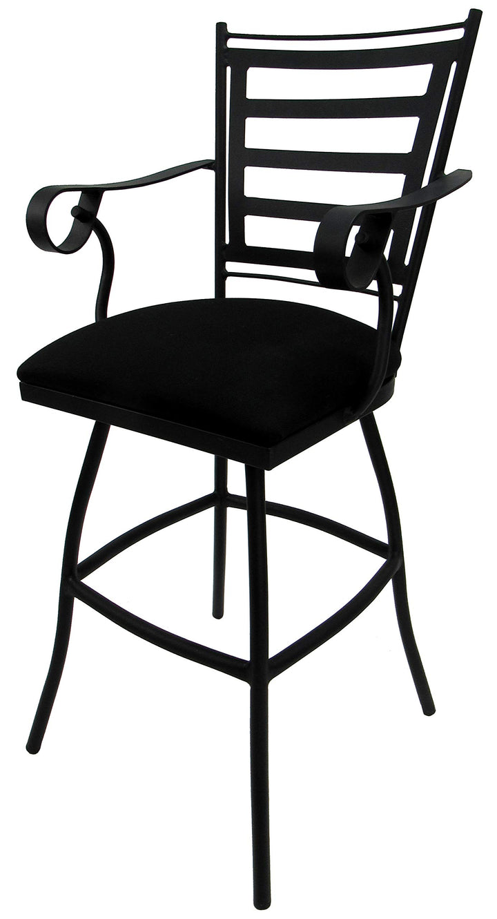 Tobias Designs Inc. Outdoor Patio Extra Tall Spectator Swivel Bar Stool 35" - Black Linen