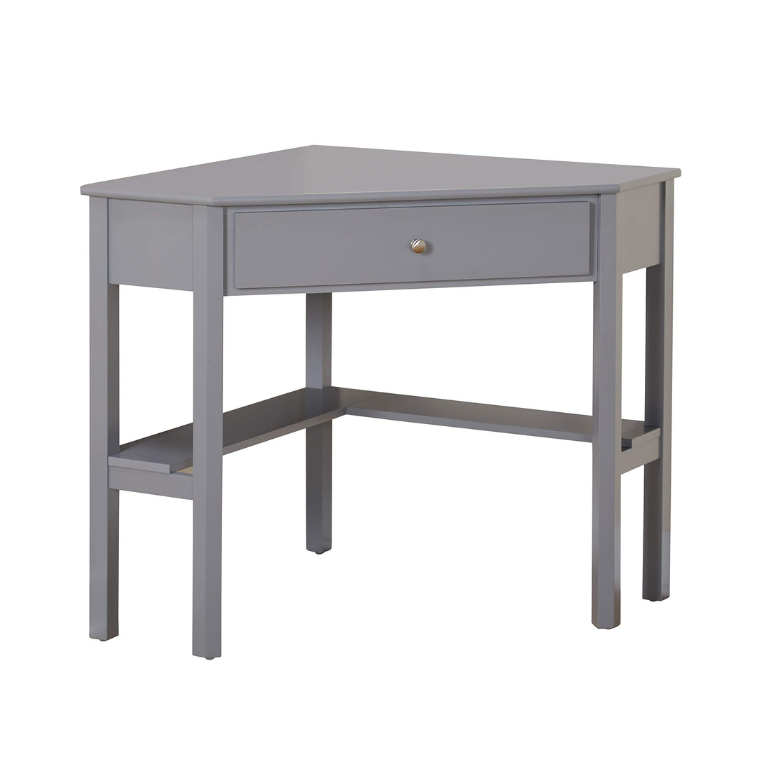 Target Marketing Systems Ellen Corner Desk Drawer and One Storage Shelf for Grey