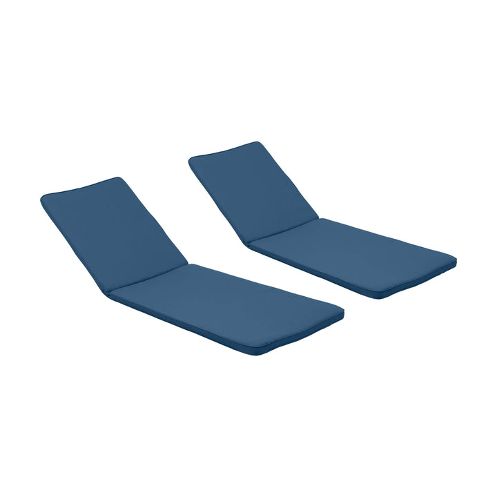 GDFStudio Outdoor Fabric Chaise Lounge Cushion (Set of 2) Blue