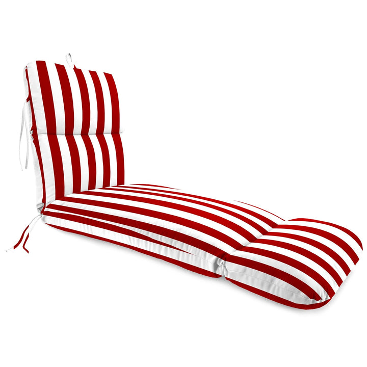 Lounge Cushion Red Striped Casual Polyester Water Resistant