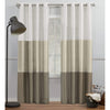 Exclusive Home Chateau Striped Faux Silk Grommet Top Curtain Panel Pair 54x84 - White/Sand