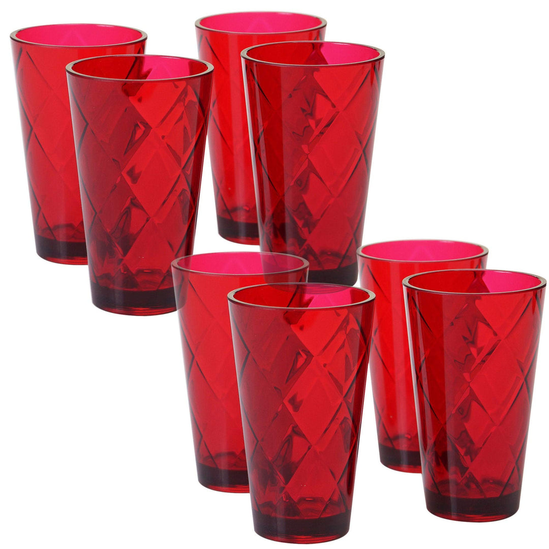 Red Acrylic 20-ounce Iced Tea Glasses (Pack Of 8)