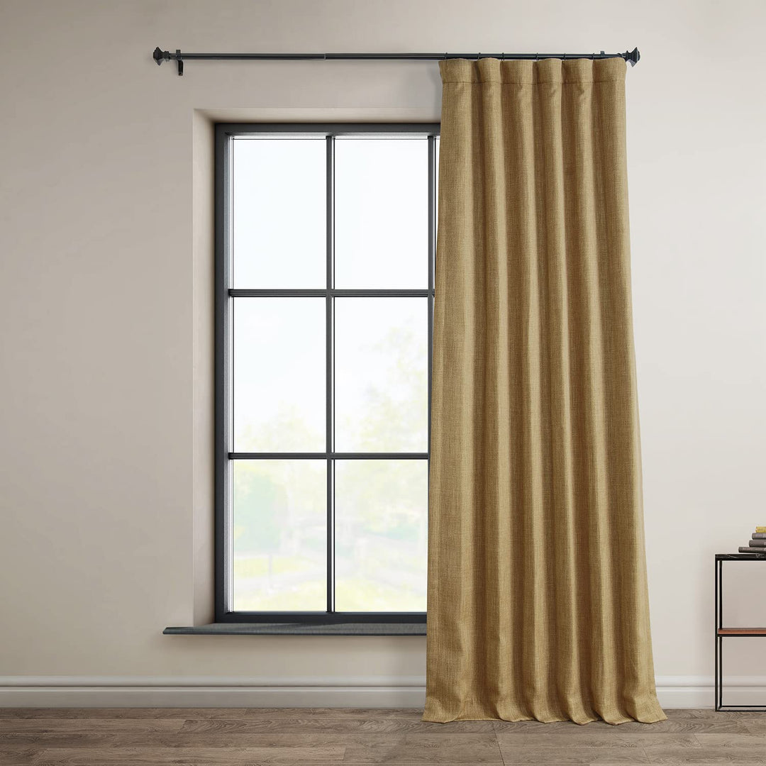 Exclusive Fabrics Faux Linen Room Darkening Curtain (1 Panel)