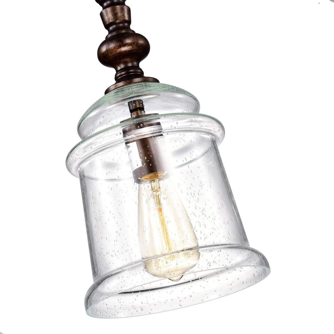 Oil Rubbed Bronze 1-Light with Glass Bell Jar Shade Farmhouse Metal Dimmable