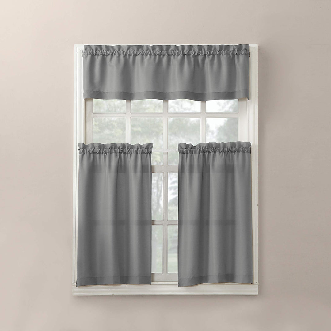 No. 918 Martine Microfiber Semi-Sheer Rod Pocket Kitchen Curtain Valance and