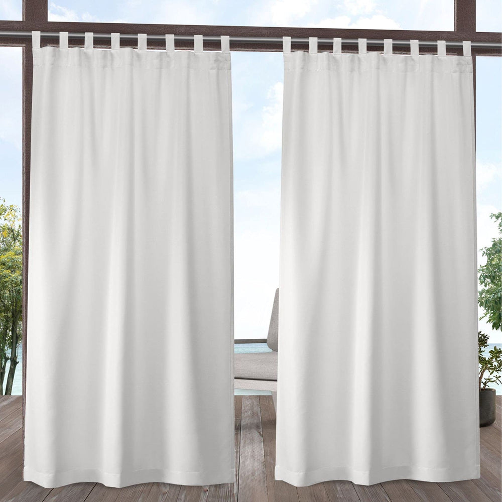 Exclusive Home Cabana Solid Indoor/Outdoor Light Filtering Hook-and-Loop Tab Top 54x120 - Vanilla